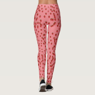 Legging leggens cor-de-rosa de morango