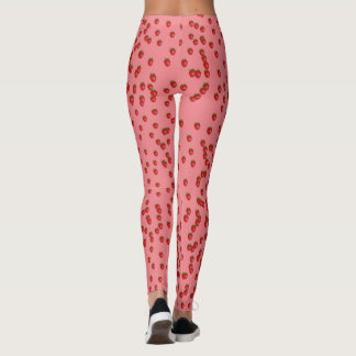 Legging leggens cor-de-rosa de morango
