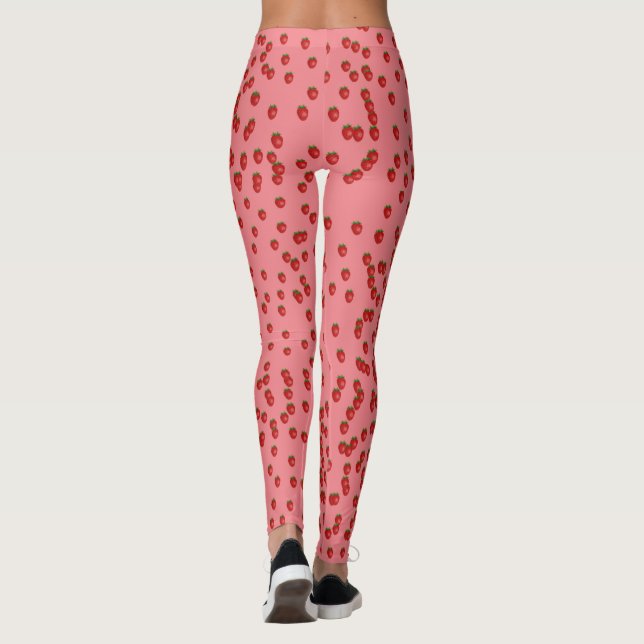 Legging leggens cor-de-rosa de morango (Verso)