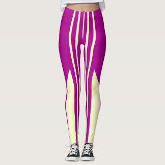 Legging Leggens cor-de-rosa e creme
