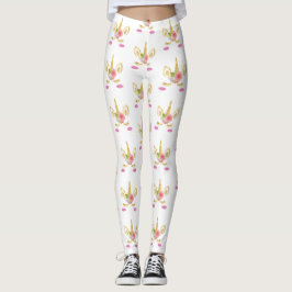 Legging Leggens cor-de-rosa impressas pelo Unicorn