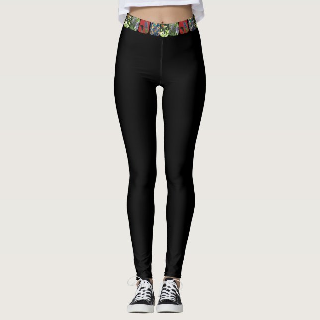 Legging Leggens da borboleta preta como cinto (Frente)