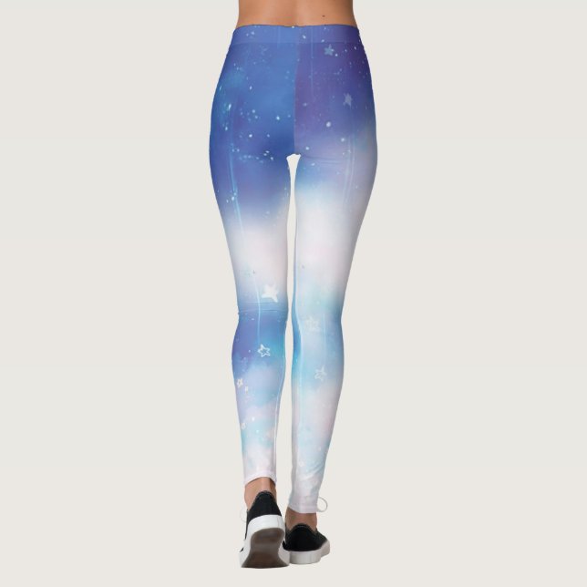 Legging Leggens da Nebulosa Azul Celestial (Verso)