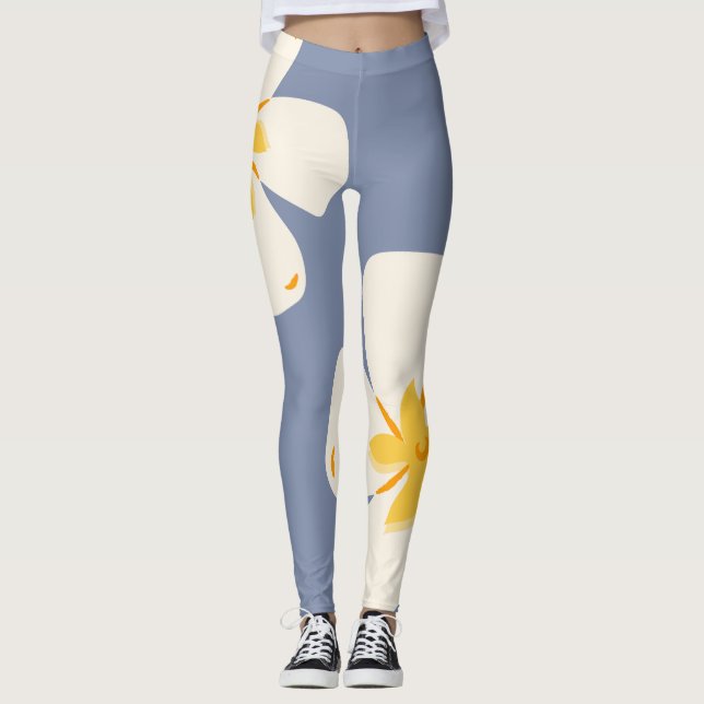 Legging Leggens das Orquídeas na moda Slate Cinza (Frente)