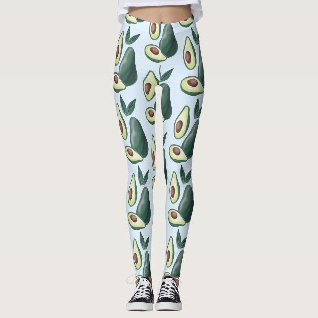 Legging leggens de abacate de aquarela (Frente)