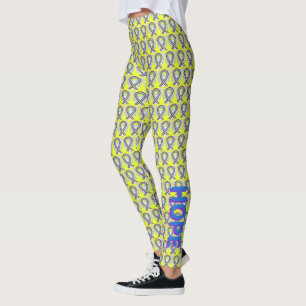 Legging Leggens de anjo da fita de sensibilização do Cance