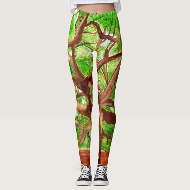 Legging Leggens de árvores de carvalho (Frente)
