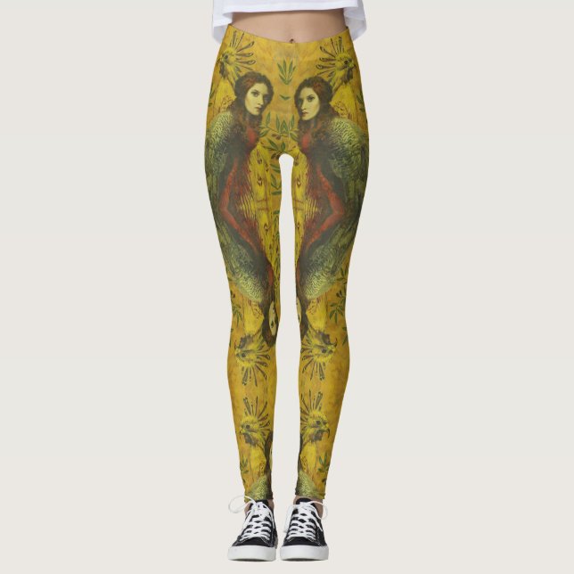 Legging Leggens de aves decorativas (Frente)