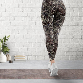 Legging Leggens de cópia em papel preto marmoreado