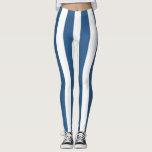 Legging Leggens de cor azul moderna e listras brancas<br><div class="desc">Corda azul moderna e listras brancas.</div>