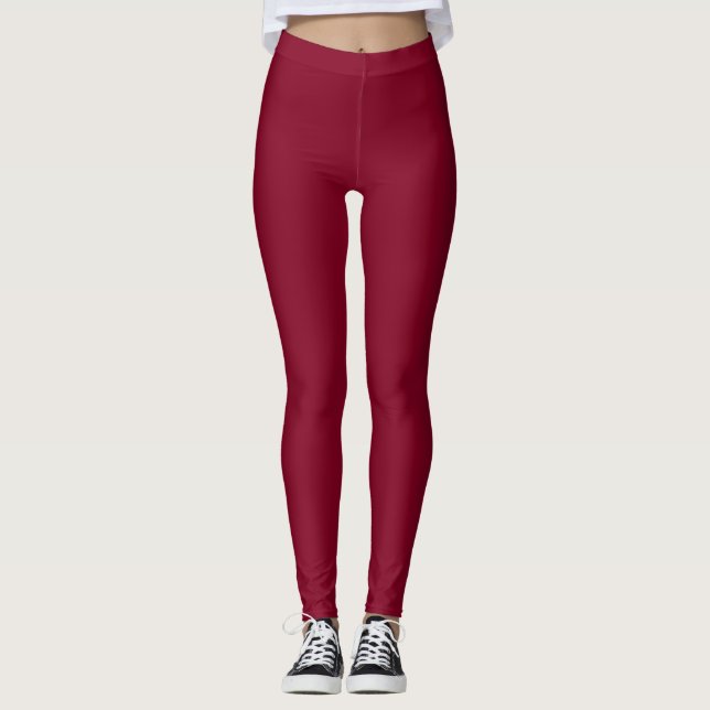 Legging Leggens de cor sólida borgonhetas (Frente)