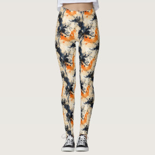 Legging Leggens de corte preto-marrom