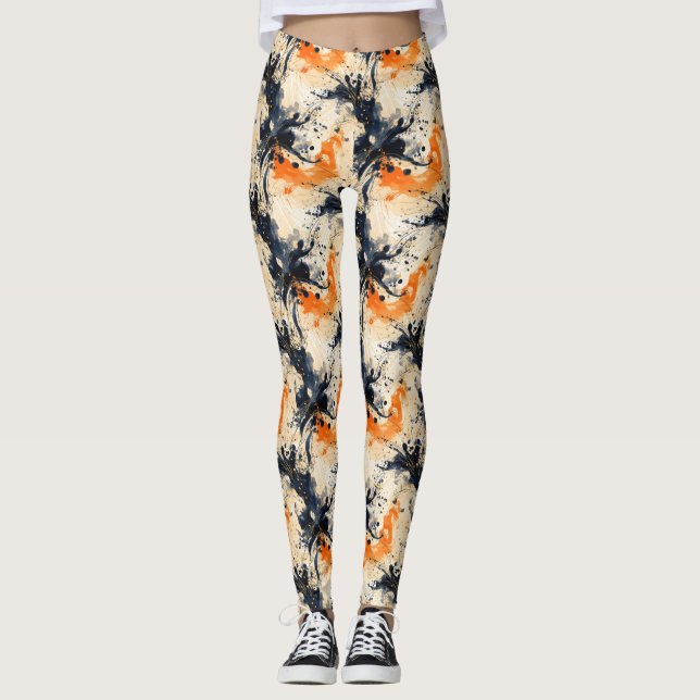 Legging Leggens de corte preto-marrom (Frente)