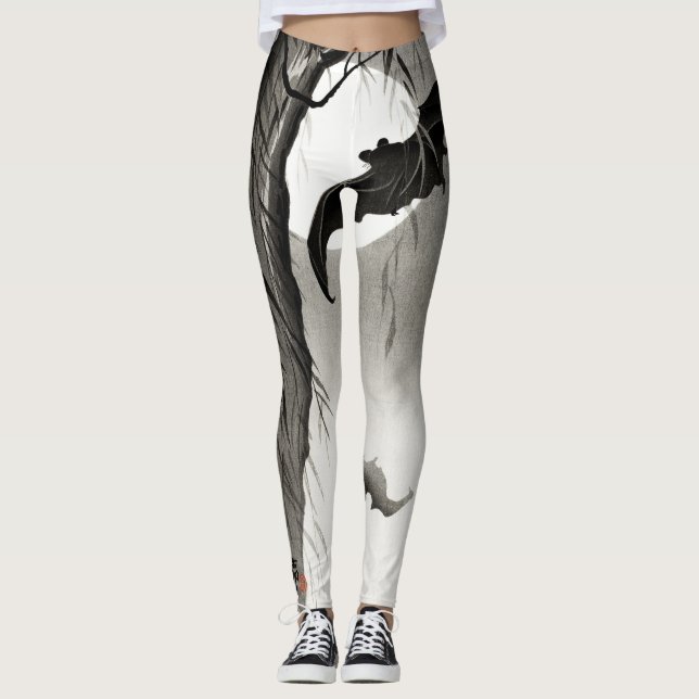 LEGGING LEGGENS DE DESIGNER DE IMPRESSÃO BAT JAPONÊS (Frente)