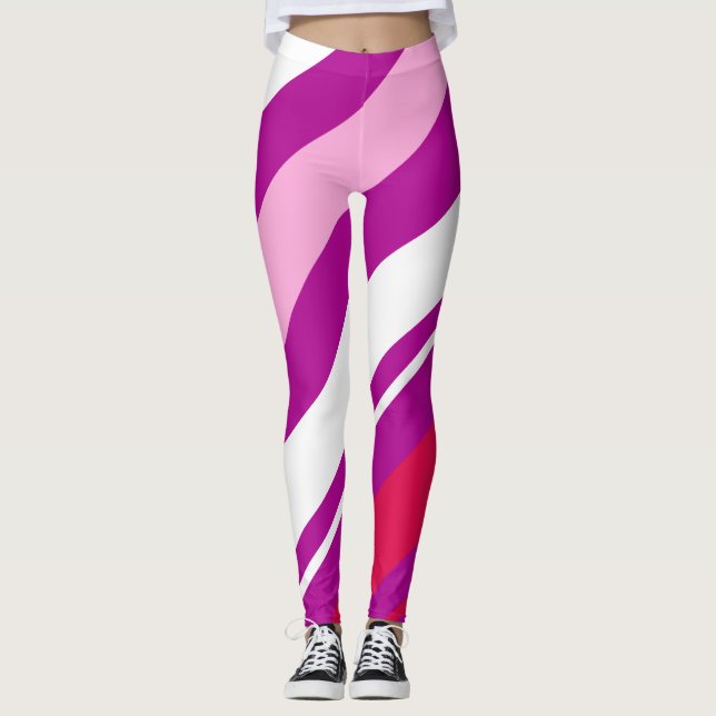 Legging Leggens de Diagonal em Faixa Moderna (Frente)