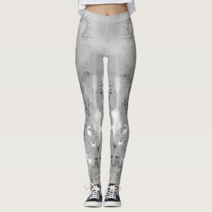 Legging Leggens de Dragões em Escala de Cinza