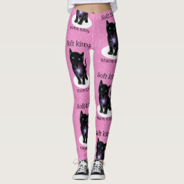 Legging Leggens de gatinho suave rosa
