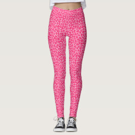 Legging Leggens de impressão do Leopardo-Cheetah rosa