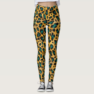 Legging Leggens de impressão do leopardo/Dourado/chocos