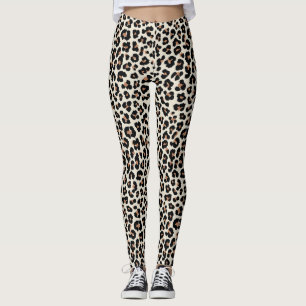 Legging Leggens de impressão do Leopardo Khaki Brown e Cal