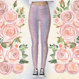 Legging Leggens de impressão do Pastel Leopard