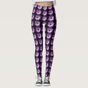 Legging Leggens de margarida púrpura