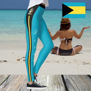 Legging Leggens de moda das Baamas, Bandeira e esportes