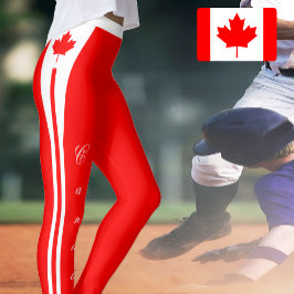 Legging Leggens de moda do Canadá, Bandeira do Canadá/espo