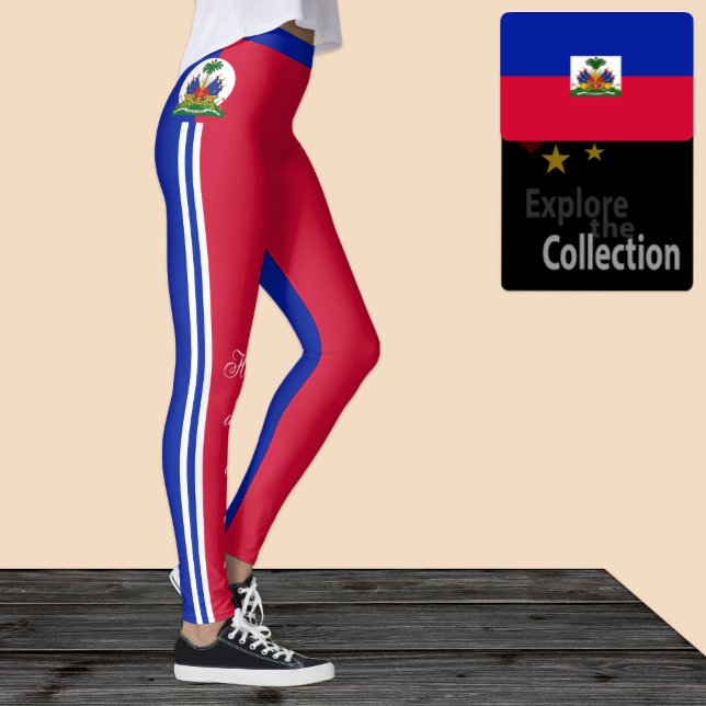 Legging Leggens de moda do Haiti, Bandeira do Haiti/esport (Criador carregado)