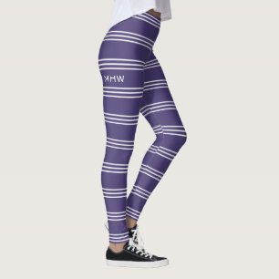 Legging Leggens de monograma personalizadas de Stripes vio