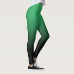Legging Leggens de Mouro Preto Verde<br><div class="desc">Um padrão simples,  cor gradiente desaparece de verde a preto.</div>