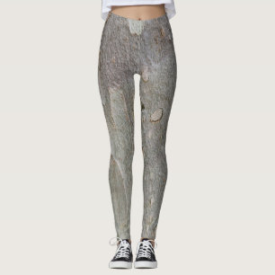 Legging Leggens de padrão de latido em árvore