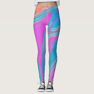 Legging leggens de padrão de textura azul-rosa