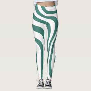 Legging Leggens de padrão verde e branco