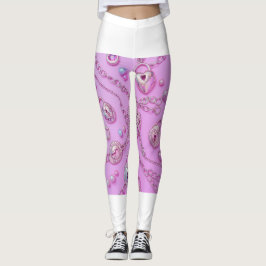Legging Leggens do colar de chave cor-de-rosa 🔑 💖
