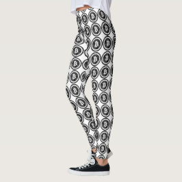 Legging Leggens do logotipo da Moedas Negras em relevo