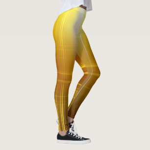 Legging Leggens Douradas E De Linhas Brancas