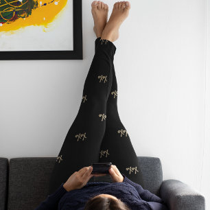 Legging Leggens Douradas Típicas Pretas, Rosa-Quente, XOX