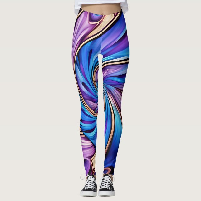 Legging leggens em espiral vívidas (Frente)