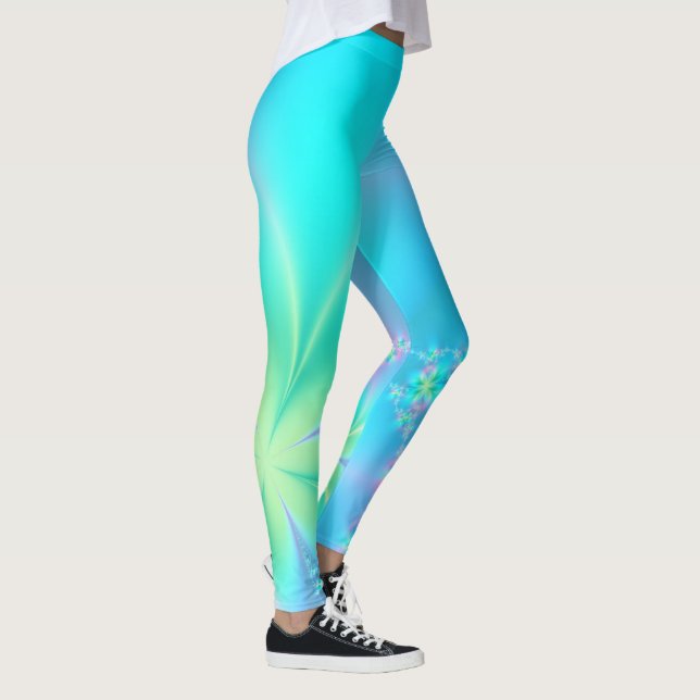 Legging Leggens Fractais Pastel Floral (Direita)