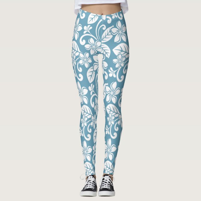 Legging Leggens ISLAND PLUMERIA (AZUL SLATE) (Frente)