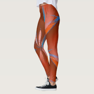 Legging Leggens laranja castanho vívidas