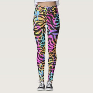Legging Leggens-Leopardo Neon-Zebra Multicolores e Calça d