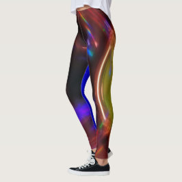 Legging Leggens luminosas azuis vermelhas