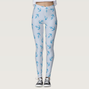 Legging Leggens Marinhas Da Âncora Azul Náutica