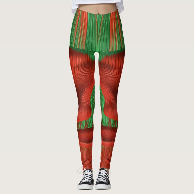 Legging Leggens ~ Natal Vermelho e Verde (Frente)