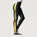 Legging Leggens Pretas E Douradas Adicionar Nome Modelo de<br><div class="desc">Adicione Seu Logotipo De Texto Aqui Legante E Preto Elegante Moderno E Leggings De Modelo A Cor Dourada.</div>