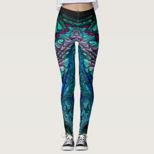 Legging Leggens ~ Púrpura azul verde preto ~ Original