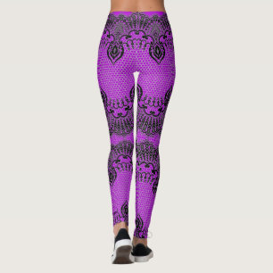 Legging Leggens Roxas Roxas, Preto Lace Preto, Sua Cor