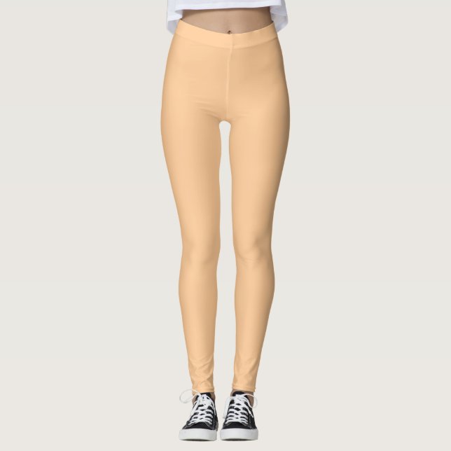 Legging Leggens Sólidas Cor Laranja Pêssego (Frente)
